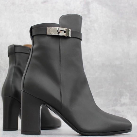 Hermes Shoes - Hermès Joueuse Ankle Boots Booties 39 Black Auth